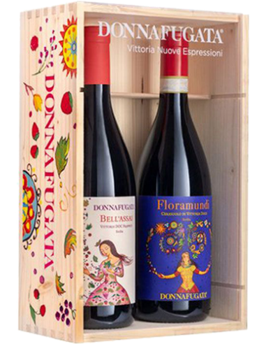 Red Wines - Vittoria Nuove Espressioni - Wooden and plexiglass box containing 2 bottles (2x750 ml.) - Donnafugata - Donnafugata Red Wines - Vittoria Nuove Espressioni - Wooden and plexiglass box containing 2 bottles (2x750 ml.) - Donnafugata - Donnafugata