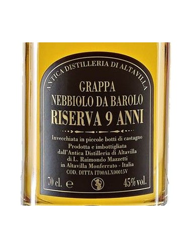 Grappa - Grappa di Nebbiolo Riserva 9 Anni (700 ml. astuccio) - Antica Distilleria di Altavilla - Antica Distilleria di Altavill