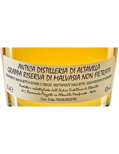 Grappa - Grappa di Malvasia Riserva 2007 Non Filtrata (700 ml. astuccio) - Antica Distilleria di Altavilla - Antica Distilleria 