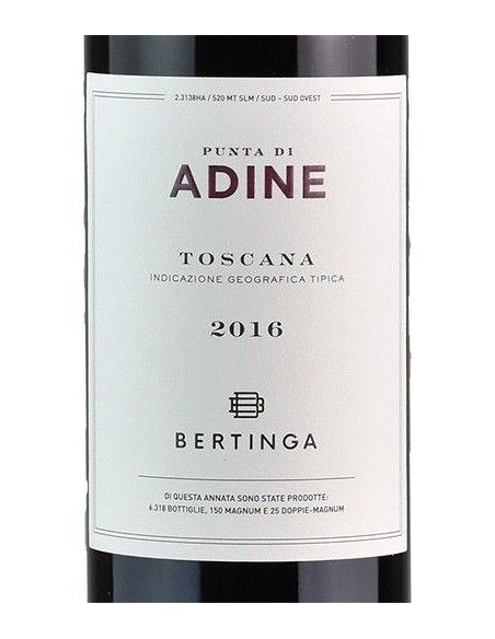 Toscana Rosso IGT 'Punta di Adine' 2016 (750 ml.) Bertinga Bertinga - 2