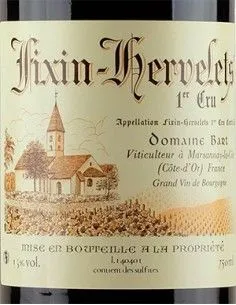 Fixin Hervelets AOC Premier Cru Pinot Noir 2018 (750 ml.) Domaine Bart Bart - 1 2