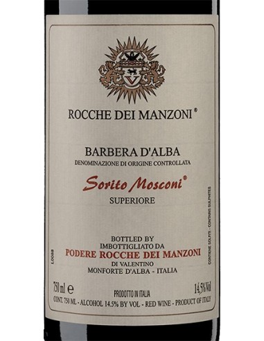 Red Wines - Barbera d'Alba DOC Superiore 'Sorito Mosconi' 2020 (750 ml.) - Rocche dei Manzoni - Rocche dei Manzoni - 2