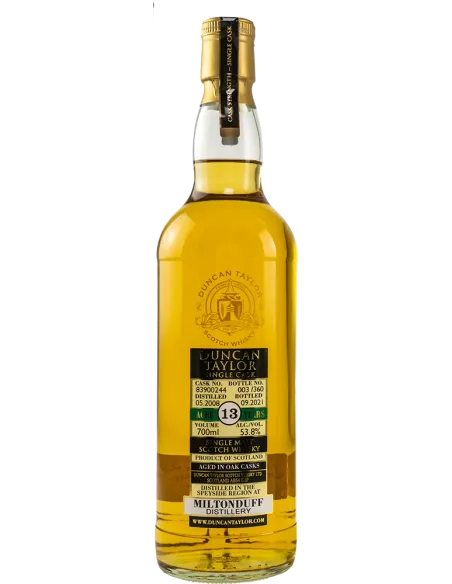 Scotch Whisky Single Cask 'Miltonduff' 13 Years 2008 (700 ml. metal box) Duncan Taylor Duncan Taylor - 2 Scotch Whisky Single Cask 'Miltonduff' 13 Years 2008 (700 ml. metal box) Duncan Taylor Duncan Taylor - 2