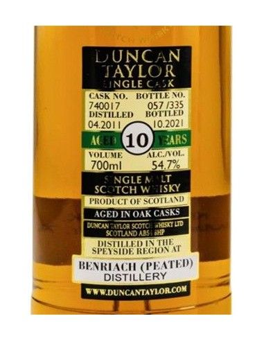 Scotch Whisky Single Cask Peated 'Benriach' 10 Years 2011 (700 ml. astuccio in metallo) Duncan Taylor Duncan Taylor - 3