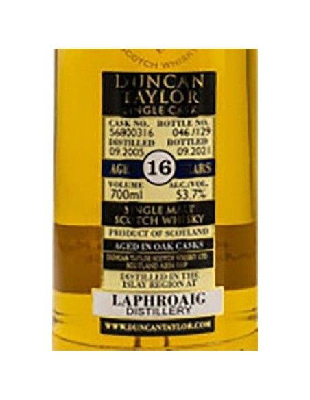 Scotch Whisky Single Cask Peated 'Laphroaig' 16 Years 2005 (700 ml. astuccio in metallo) Duncan Taylor Duncan Taylor - 3 Scotch Whisky Single Cask Peated 'Laphroaig' 16 Years 2005 (700 ml. astuccio in metallo) Duncan Taylor Duncan Taylor - 3