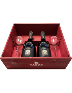 Vini Spumanti - Cassetta Regalo in Legno '2 Spumante Brut con 2 Calici' (2x750 ml.) - Tasca d'Almerita - Tasca d'Almerita - 1