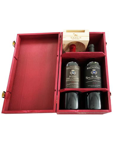 Red Wines - Wooden Gift Box '2 Red Wines Tenuta Regaleali with Amplifier' (2x750 ml.) - Tasca d'Almerita - Tasca d'Almerita - 1