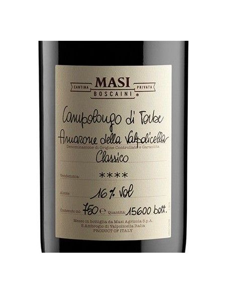 Amarone della Valpolicella Classico DOCG 'Campolongo di Torbe' 2013 (750 ml.) Masi Masi - 2