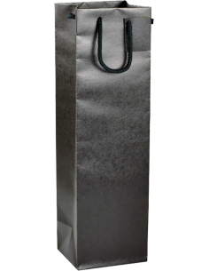 Gift Bags - Black Paper Bottle Holder Gift Bag for 1 Bottle of 750 ml. - Vino45 - 1