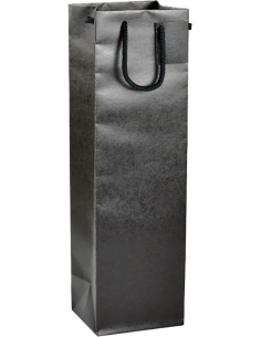 Sacchetto Regalo Porta Bottiglia in Carta Nero per 1 Bottiglia da 750 ml. Vino45 - 1