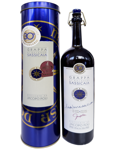 Grappa di 'Sassicaia' Tenuta San Guido (500 ml. Metallbox) Jacopo Poli Poli - 1