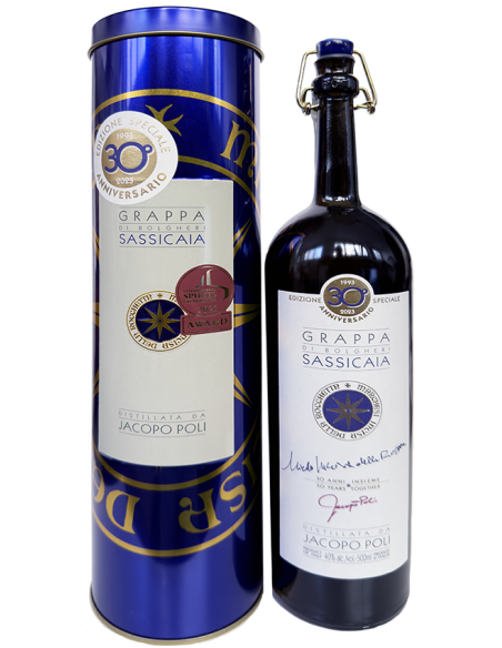 Grappa di 'Sassicaia' Tenuta San Guido (500 ml. Metallbox) Jacopo Poli Poli - 1