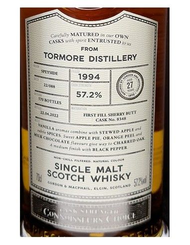Single Malt Scotch Whisky 'Tormore' 1994 Connoisseurs Choice 27 Years (700 ml. astuccio) Gordon & Macphail Gordon & Macphail - 2