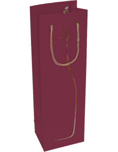 Sacchetti Regalo - Sacchetto Regalo Luxury Porta Bottiglia in Carta Bordeaux per 1 Bottiglia da 750 ml. - Vino45 - 1