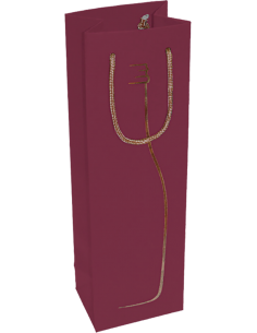 Sacchetto Regalo Luxury Porta Bottiglia in Carta Bordeaux per 1 Bottiglia da 750 ml. Vino45 - 1