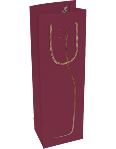 Gift Bags - Luxury Burgundy Paper Bottle Holder Gift Bag for 1 Bottle of 750 ml. - Vino45 - 1