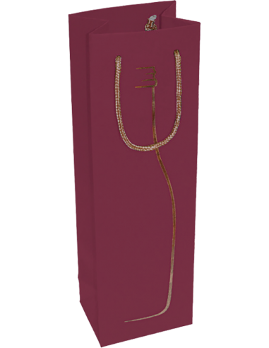 Sacchetto Regalo Luxury Porta Bottiglia in Carta Bordeaux per 1 Bottiglia da 750 ml. Vino45 - 1