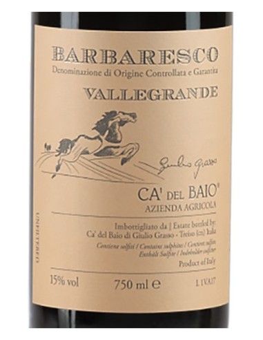 Barbaresco DOCG 'Vallegrande' 2021 (750 ml.) Ca' del Baio Ca' del Baio - 2