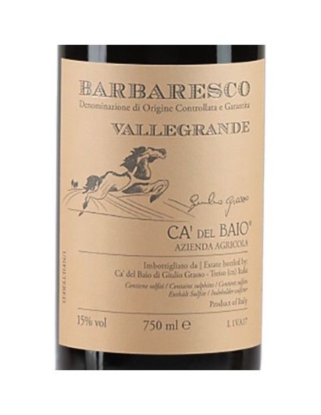 Barbaresco DOCG 'Vallegrande' 2021 (750 ml.) Ca' del Baio Ca' del Baio - 2