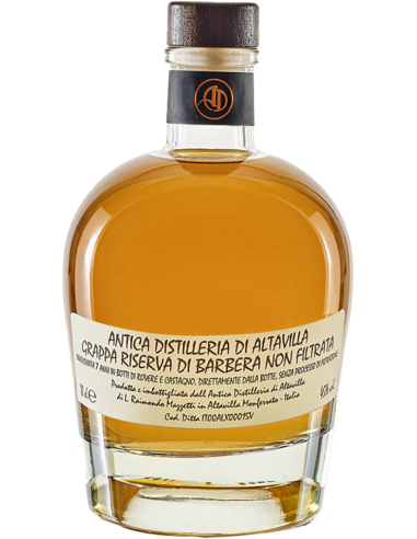 Grappa di Barbera Riserva Non Filtrata 7 Anni (700 ml. astuccio) Antica Distilleria di Altavilla Antica Distilleria di Altavilla