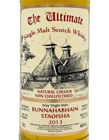 Peated Single Malt Scotch Whisky 'Bunnahabhain Staoisha' 8 Ans 2013 (700 ml. avec etui) The Ultimate Whisky Company The Ultimate