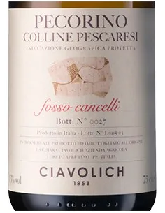 Colline Pescaresi IGP Pecorino 'Fosso Cancelli' 2021 (750 ml.) Ciavolich Ciavolich - 1 2