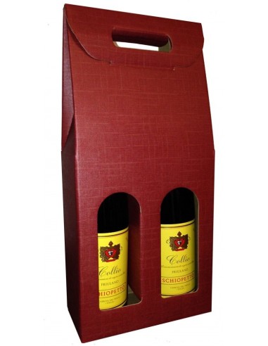 Scatola per 2 Bottiglie Verticale Bordeaux Scatola per 2 Bottiglie Verticale Bordeaux