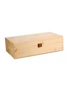 Cassetta in Legno Massello di Abete per 2 Bottiglie di Vino da 750 ml. Vino45 - 1