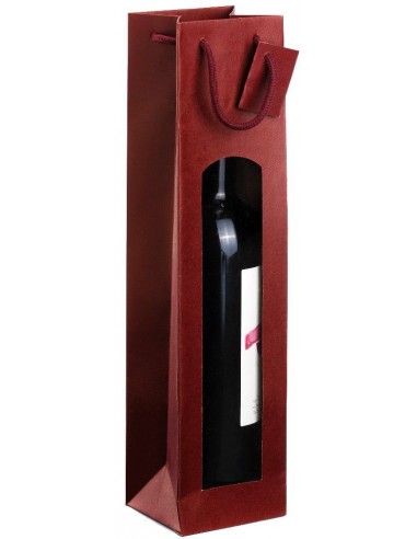 Sacchetti Regalo - Sacchetto Portabottiglie Bordeaux con Finestra per 1 Bottiglia - Vino45 - 1 Sacchetti Regalo - Sacchetto Portabottiglie Bordeaux con Finestra per 1 Bottiglia - Vino45 - 1