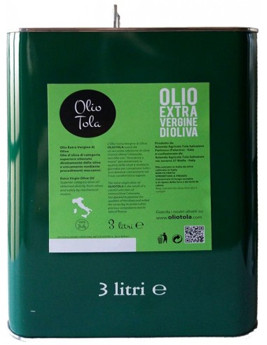 Olio Extra Vergine di Oliva DOP (3 L) 2018 - Olio Tola Olio Extra Vergine di Oliva DOP (3 L) 2018 - Olio Tola