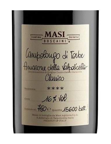 Vini Rossi - Amarone della Valpolicella Classico DOCG 'Campolongo di Torbe' 2012 (750 ml.) - Masi - Masi - 2