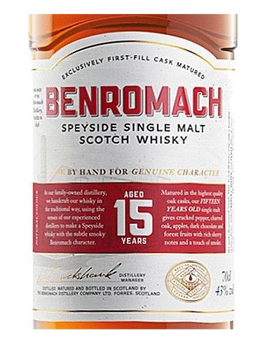 Whiskey Single Malt - Single Malt Scotch Whisky Speyside '15 Years Old' (700 ml. boxed) - Benromach - Benromach - 3