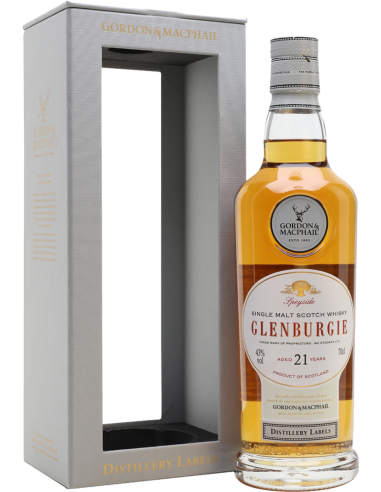 Whiskey - Single Malt Scotch Whisky 'Glenburgie' 1998 Distillery Labels 21 Years (700 ml. boxed) - Gordon & Macphail - Gordon & 