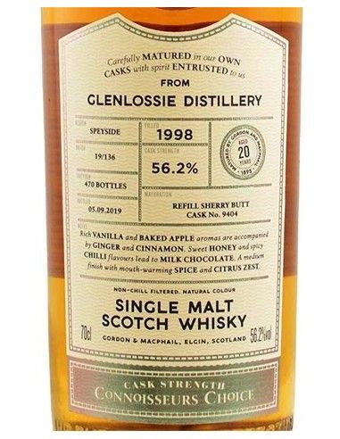 Single Malt Scotch Whisky 'Glenlossie' 1998 Connoisseurs Choice 20 Years (700 ml. astucciato) Gordon & Macphail Gordon & Macphai