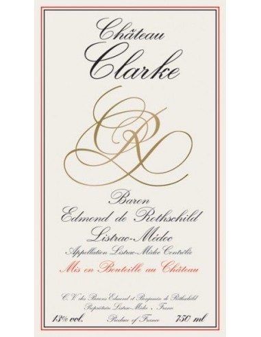 Red Wines - 'Chateau Clarke' 2012 (750 ml.) - Baron Edmond de Rothschild - Baron Edmond de Rothschild - 2